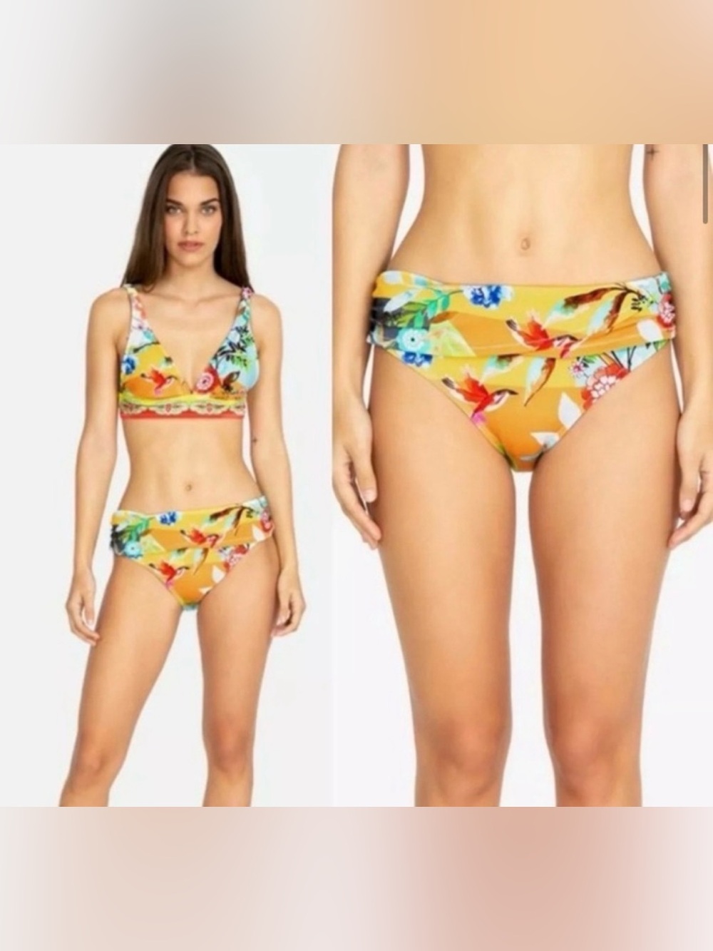 Johnny Was‎ Maya Banded Bikini Bottoms size large NWT